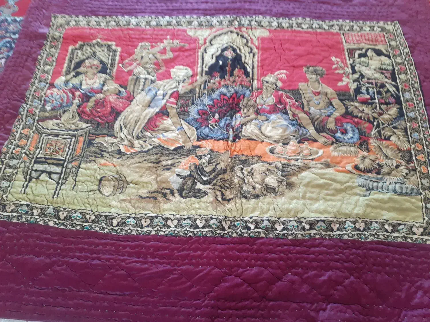 تابلو فرش قدیمی|تابلو فرش|صحنه, |دیوار