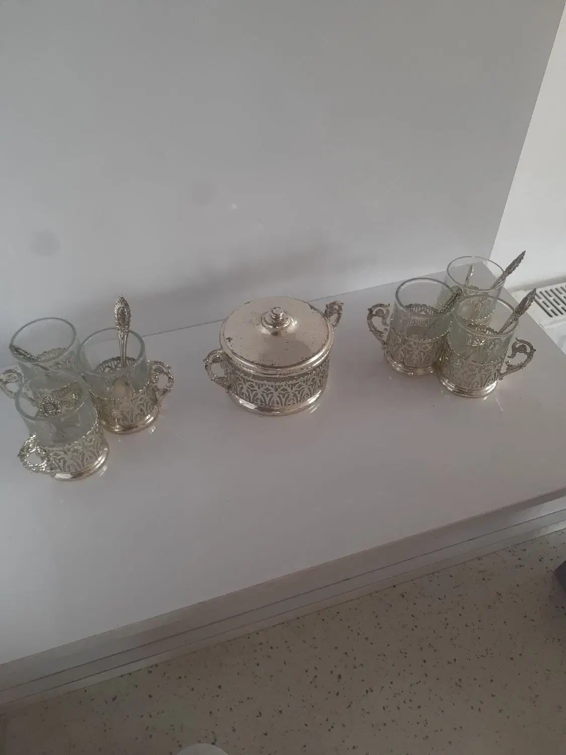 قهوه خوری عتیقه برنجی سیلور|کلکسیون اشیاء عتیقه|تبریز, |دیوار