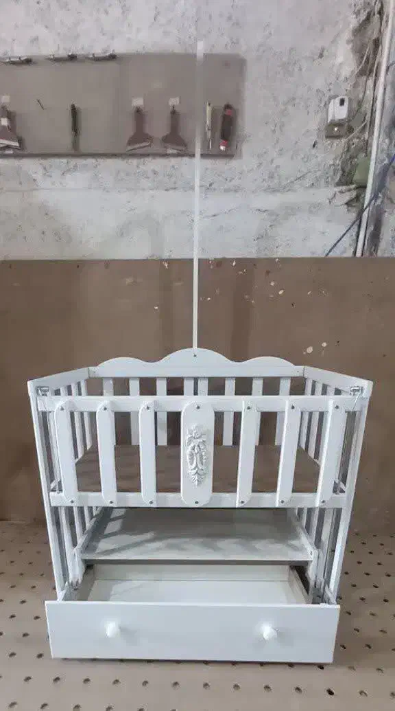 تخت کنار مادر مدل درنا- دارای کشو و سرویس خواب|تخت و صندلی بچه|چابهار, |دیوار