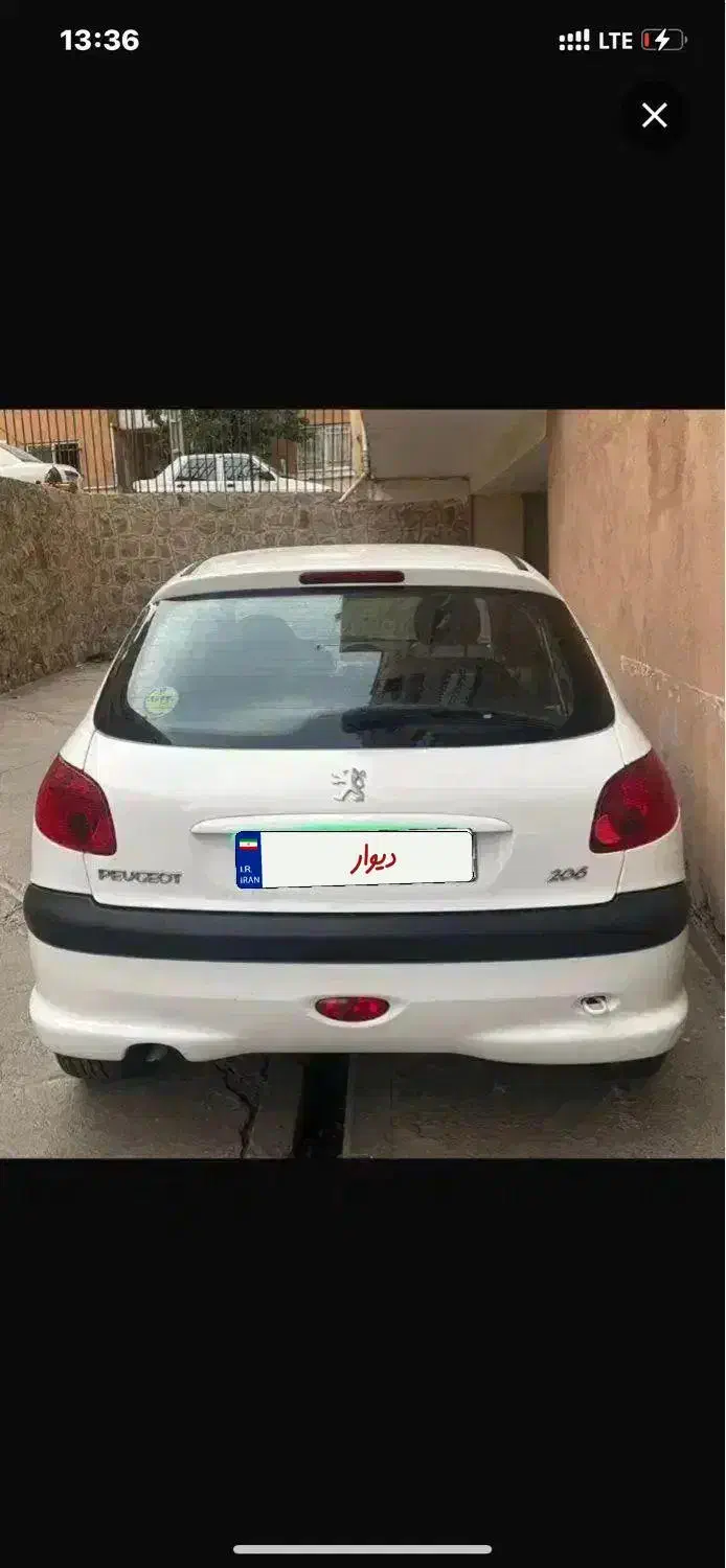 ۲۰۶ تیپ ۲ مدل ۱۴۰۱ سفید بی رنگ|خودرو سواری و وانت|ساری, |دیوار