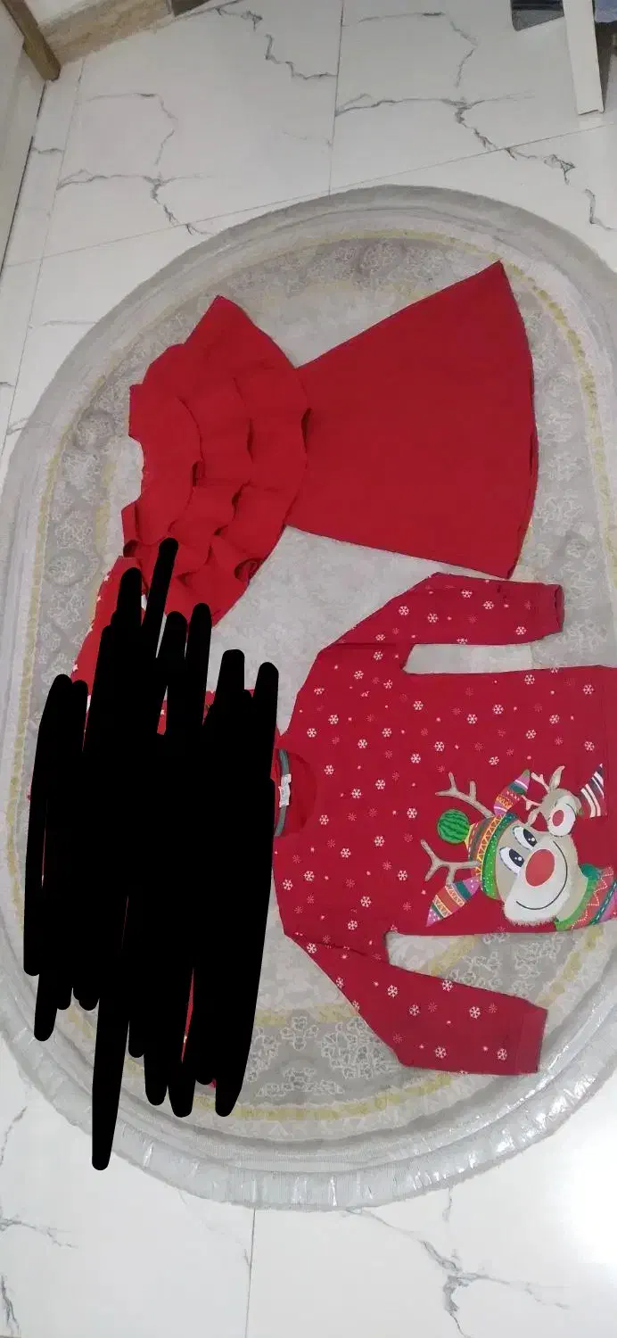 لباس قرمز یلدایی بچه گانه قیمت توافقی|کفش و لباس بچه|رشت, پارک شهر|دیوار