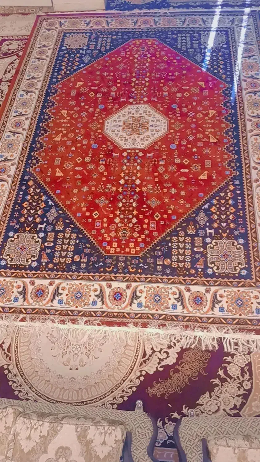 یک جفت فرش۹ متری کاملا نو طرح لاکی.نگین مشهد|فرش|بوئین و میاندشت, |دیوار