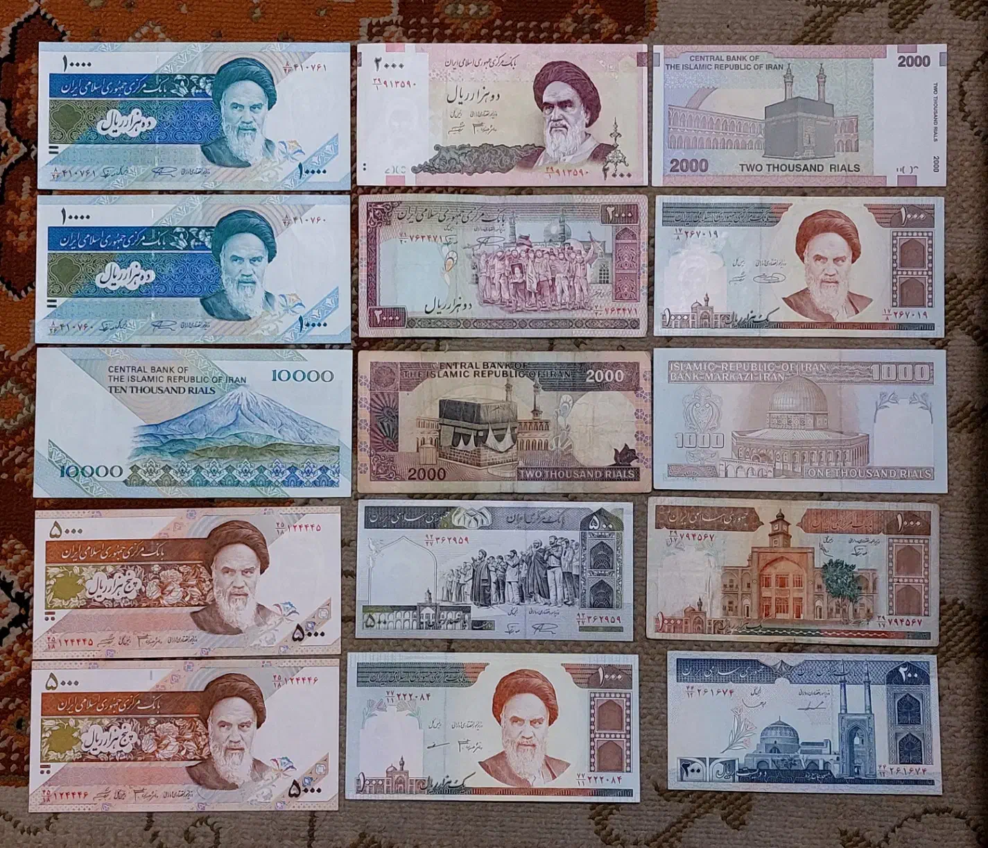 ۳۴ عدد اسکناس شاهی و اوایل جمهوری|کلکسیون سکه، تمبر، اسکناس|کرج, گلشهر|دیوار