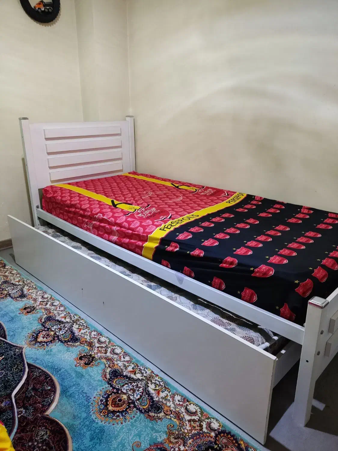 دو تخت خواب کم جا کشو تخت|تخت و سرویس خواب|قدس, شهر‌قدس|دیوار