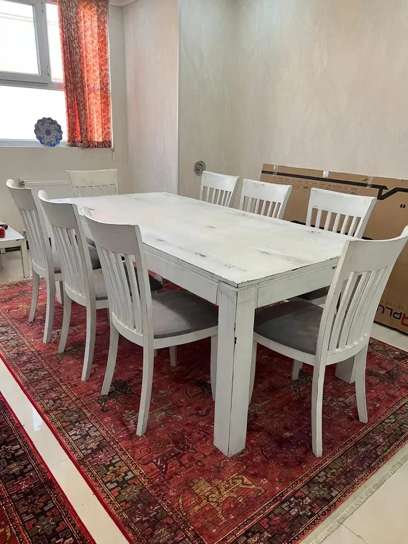میز ناهارخوری ۸ نفره. تمام. چوب|میز و صندلی غذاخوری|شیراز, زرهی|دیوار