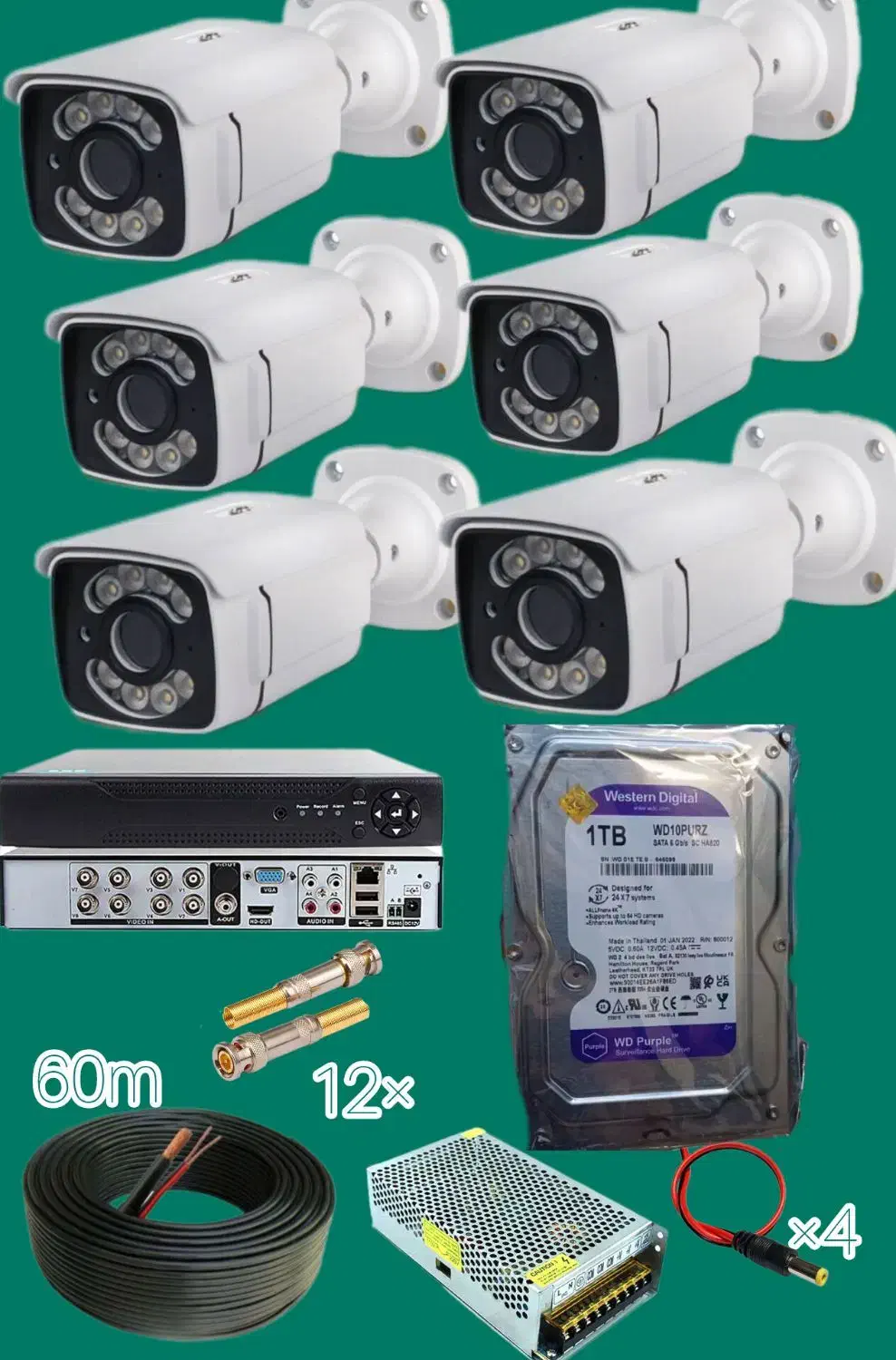 دوربین مداربسته6تایی بادیددرشب قوی/5mp/S|دوربین مداربسته|کهنوج, |دیوار