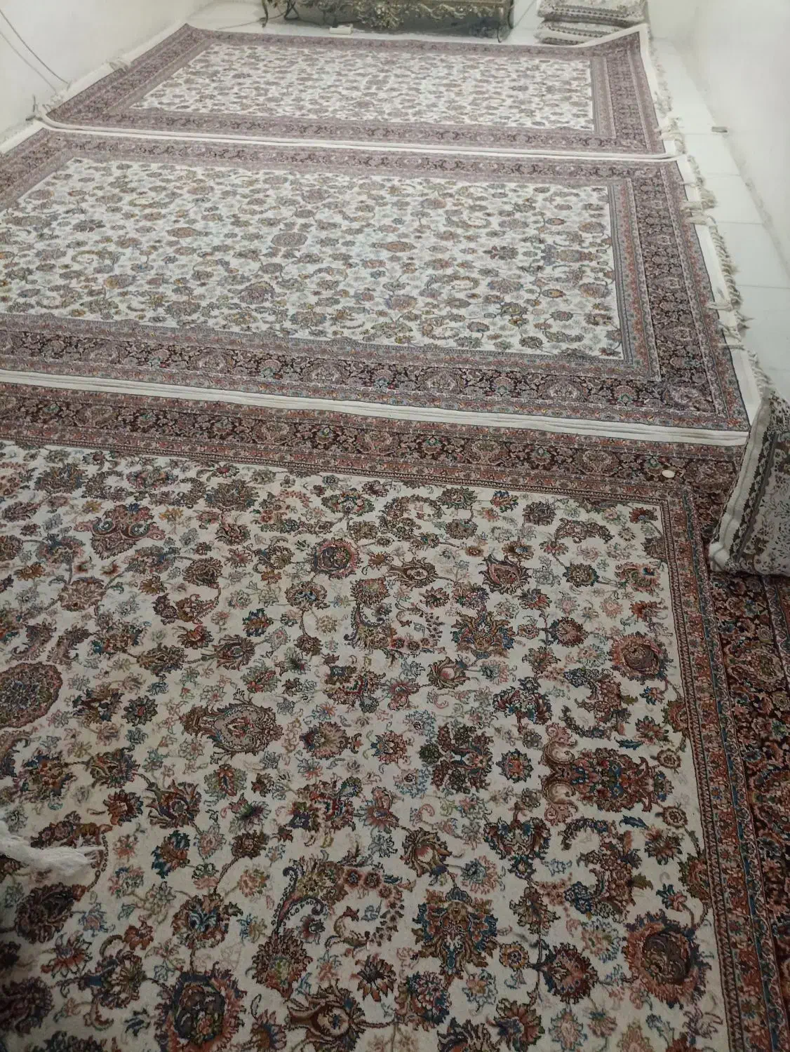 چهارتا فرش ۶متری یک رنگ دونه ای 6 پانصد|فرش|نورآباد, |دیوار