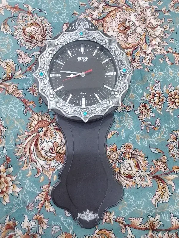 ست دکوری خاص ساعت دیواری طرح نقره و نگین فیروزه ای|ساعت دیواری و تزئینی|پردیس, فاز ۱۱|دیوار