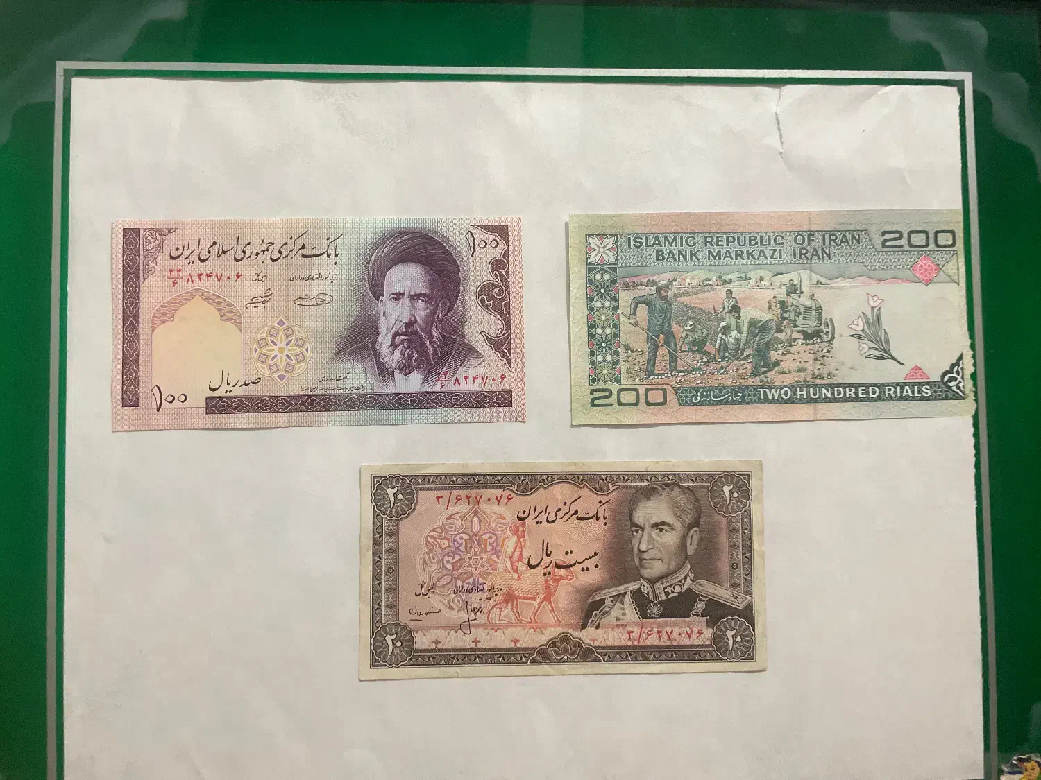 سه عدد اسکناس قدیمی|کلکسیون سکه، تمبر، اسکناس|خرمدره, |دیوار