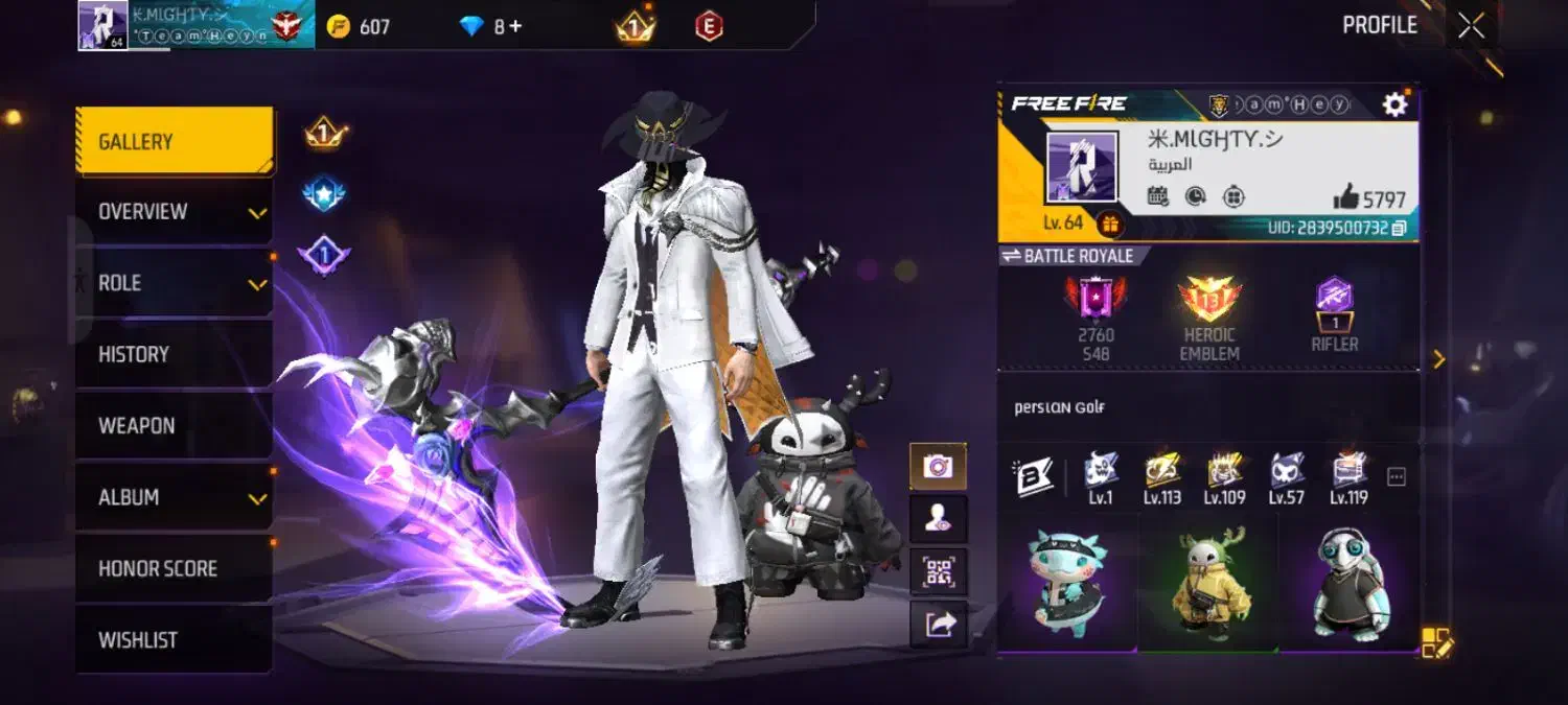 اکانت فری فایر.|کنسول، بازی ویدئویی و آنلاین|تربت جام, میان جام|دیوار