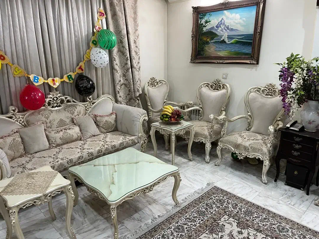 سرویس مبل استیل ،آینه کنسول،پرده پذیرایی|مبلمان خانگی و میز عسلی|تهران, نعمت‌آباد|دیوار