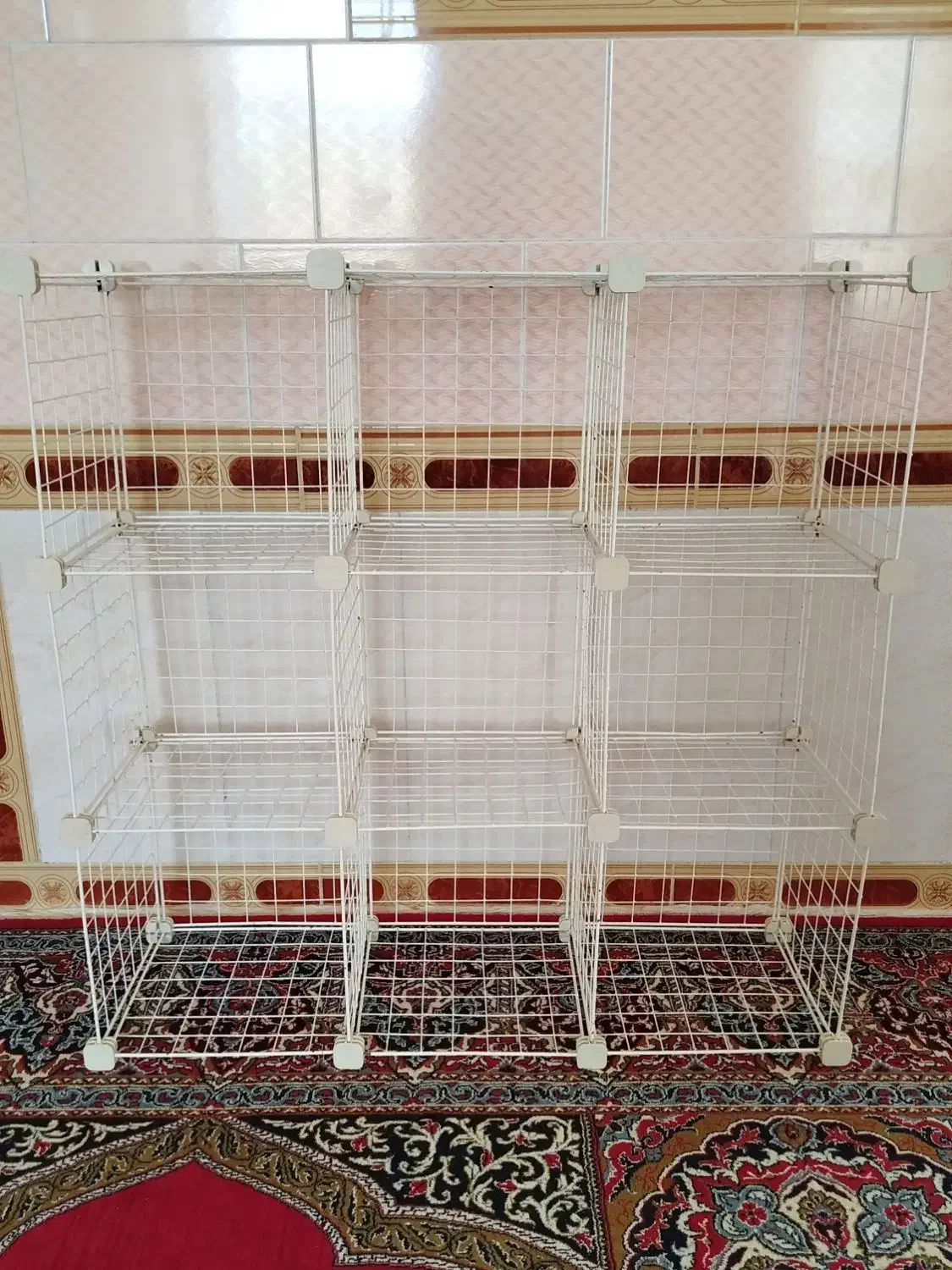 قفسه مشبک فلزی کتابخانه ای|کتابخانه، شلف، قفسه‌های دیواری|سپیدان, |دیوار