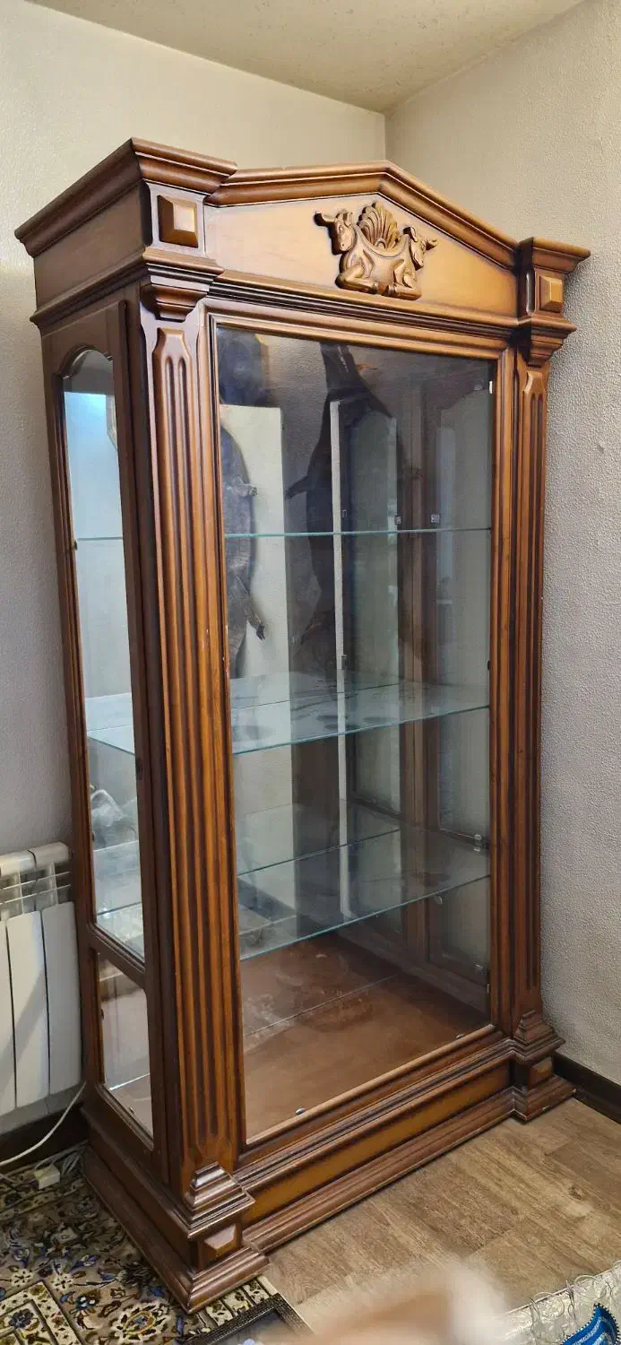 ویترین منبت پشت آیینه|بوفه، ویترین، کنسول|اصفهان, خانه اصفهان|دیوار