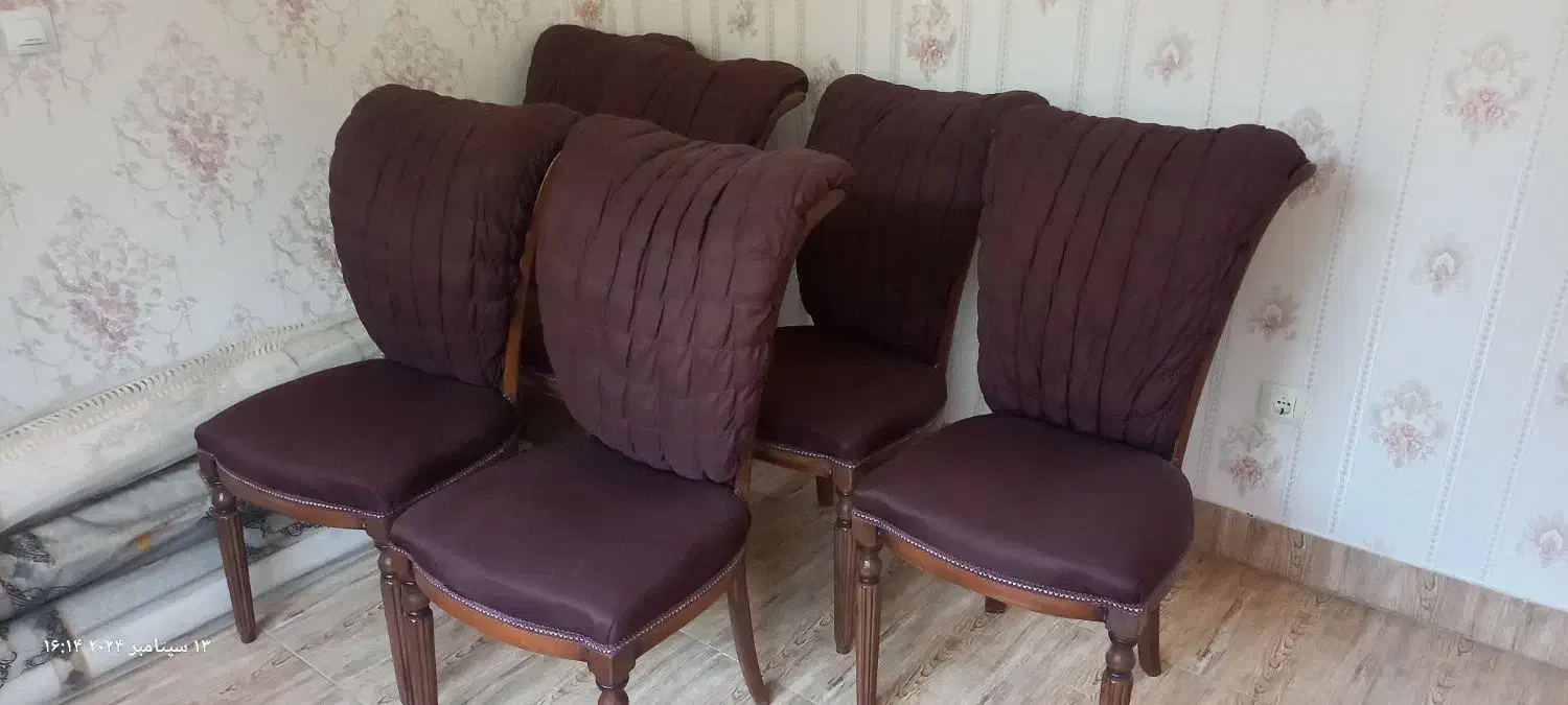 میز وصندلی نهار خوری ۶نفره چوب راش|میز و صندلی غذاخوری|سنندج, |دیوار