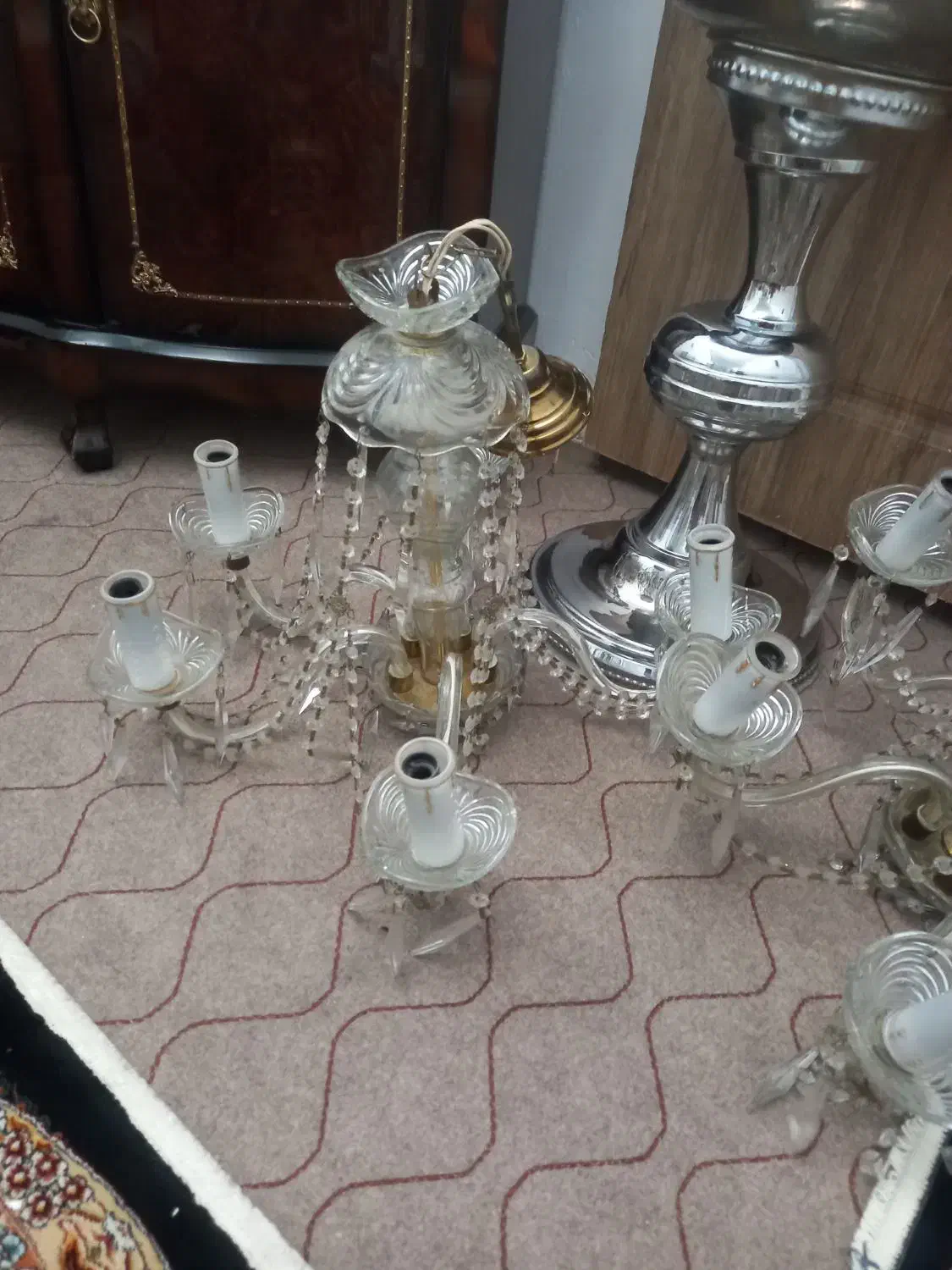 ۲عددلوسترشیشه ای|لوستر و چراغ آویز|اسلام‌شهر, شهرک مهدیه|دیوار