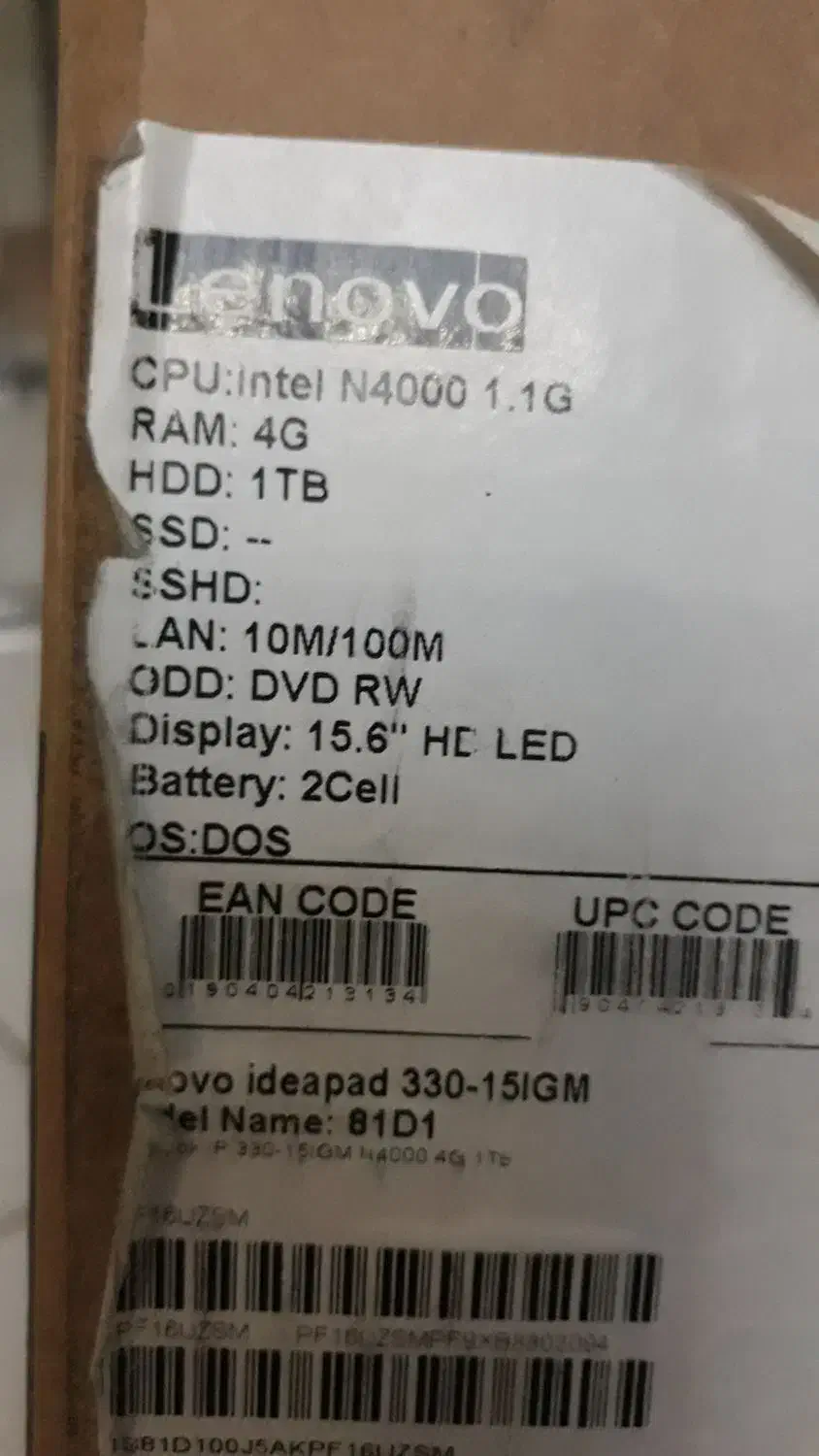 لنوو ideapad330  سلرون در حد نو|رایانه همراه|تهران, حشمتیه|دیوار
