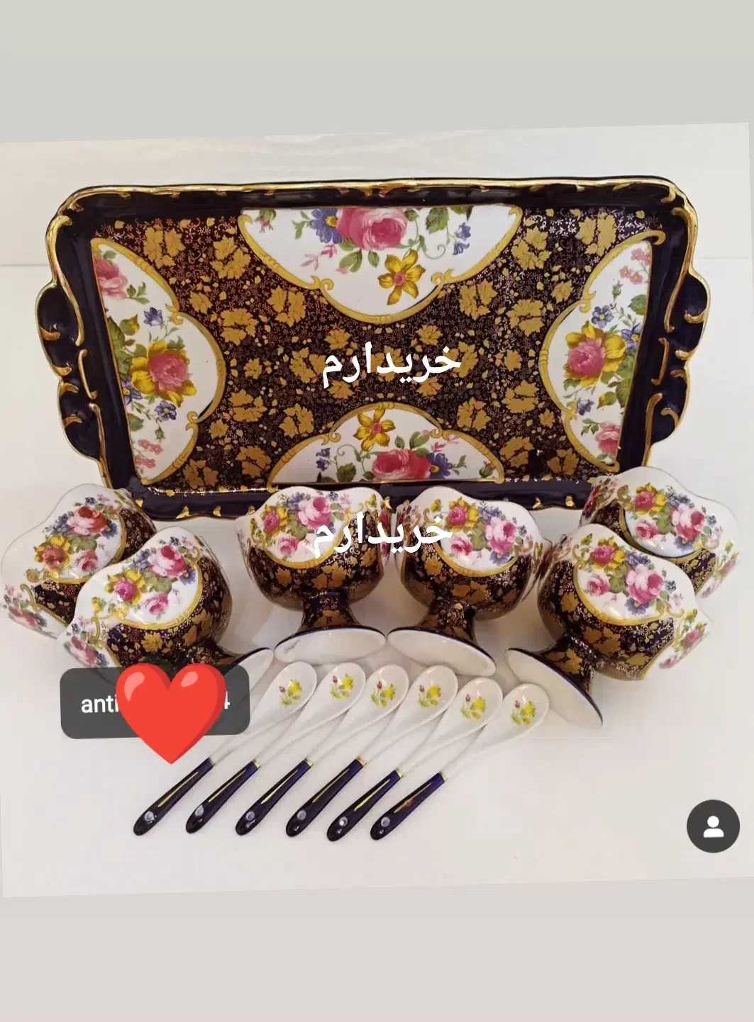 چینی گل سرخی میخک گندم لیلی مجنون|ظروف سرو و پذیرایی|کاشان, شهرک امیرالمومنین|دیوار