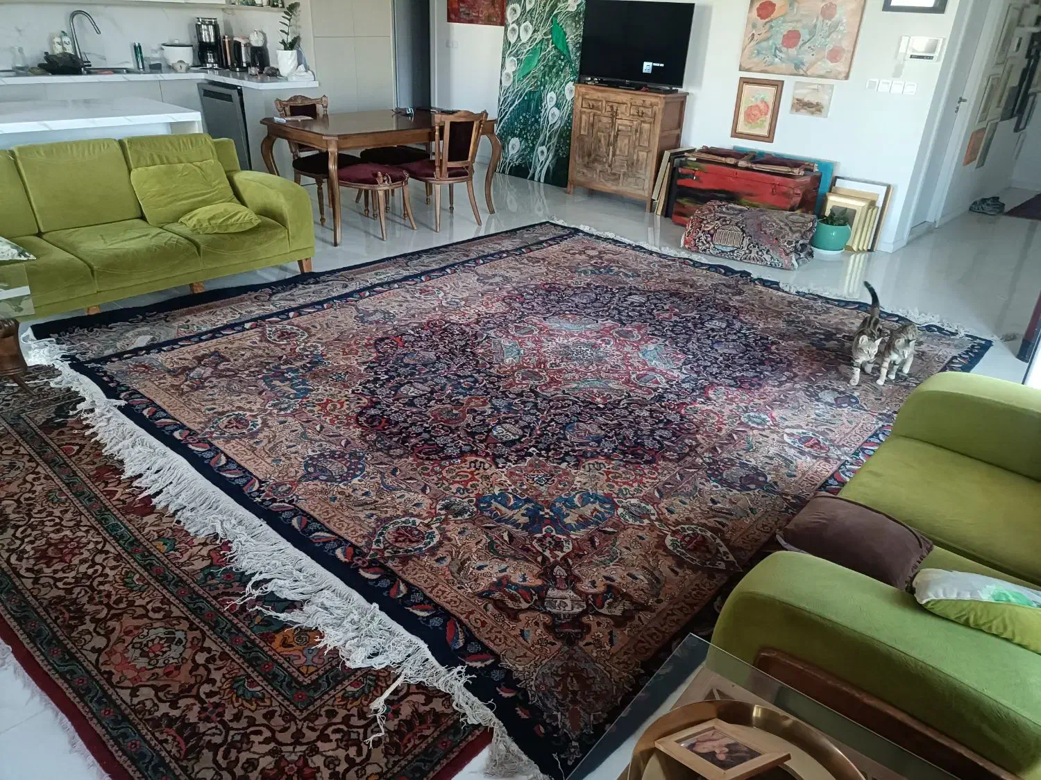 فرش دستباف کاشمر قدیمی سالم هفتاد ساله ریشه سالمد|فرش|کرج, کوی مهر|دیوار