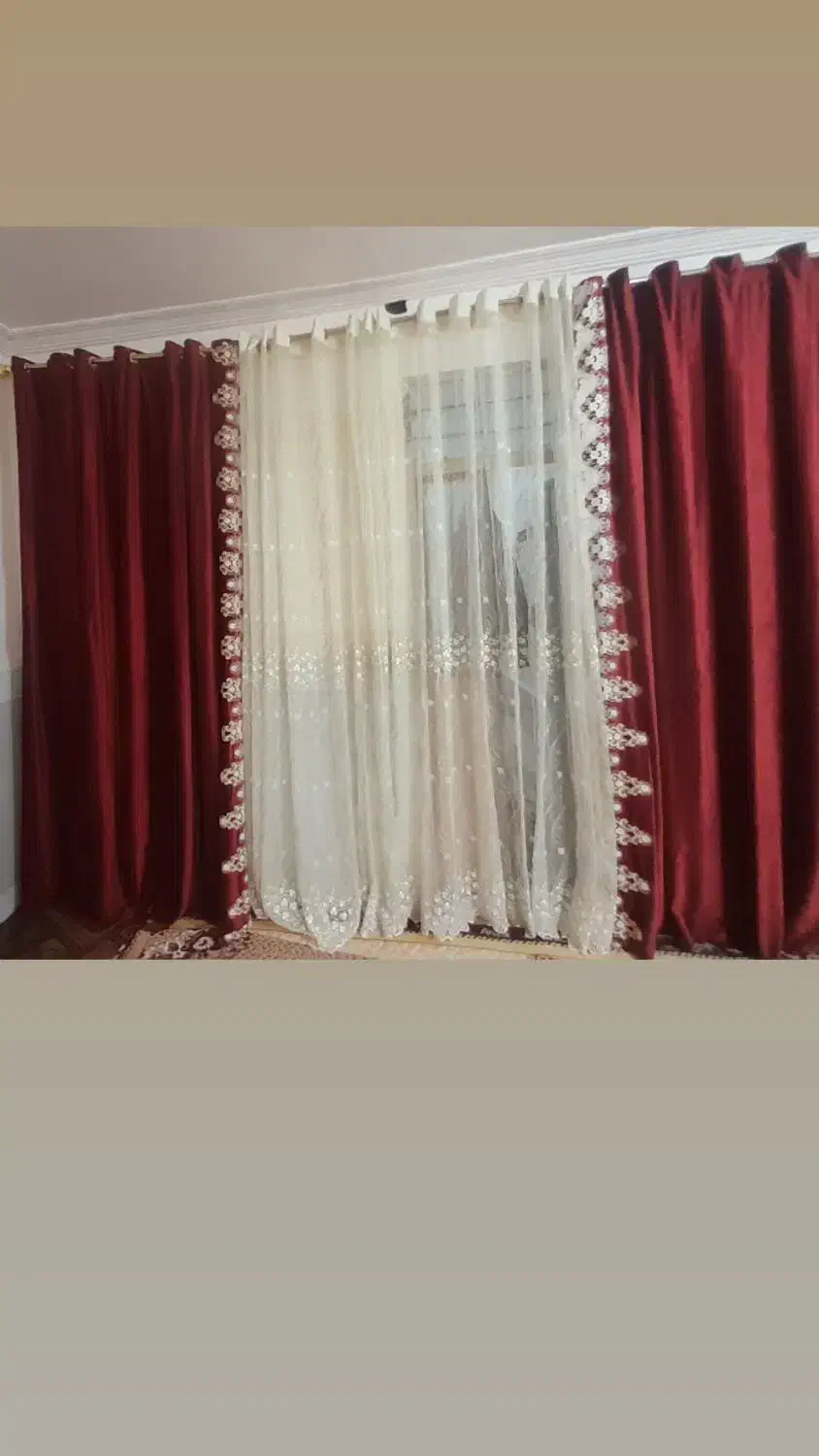 پرده زرشکی سالم فروش فوری|پرده، رانر، رومیزی|زابل, |دیوار