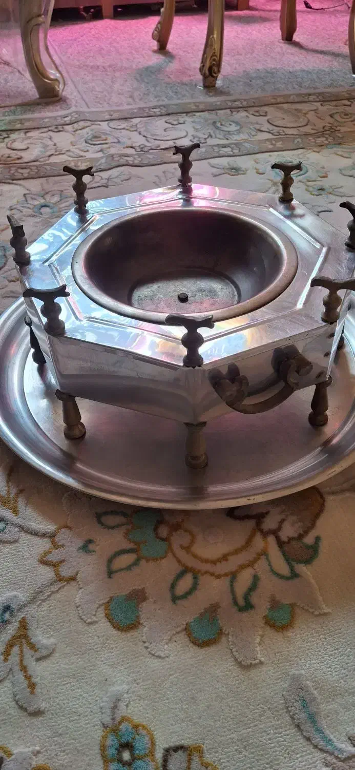 منقل استیل گرد|کلکسیون اشیاء عتیقه|اهواز, مجاهد|دیوار