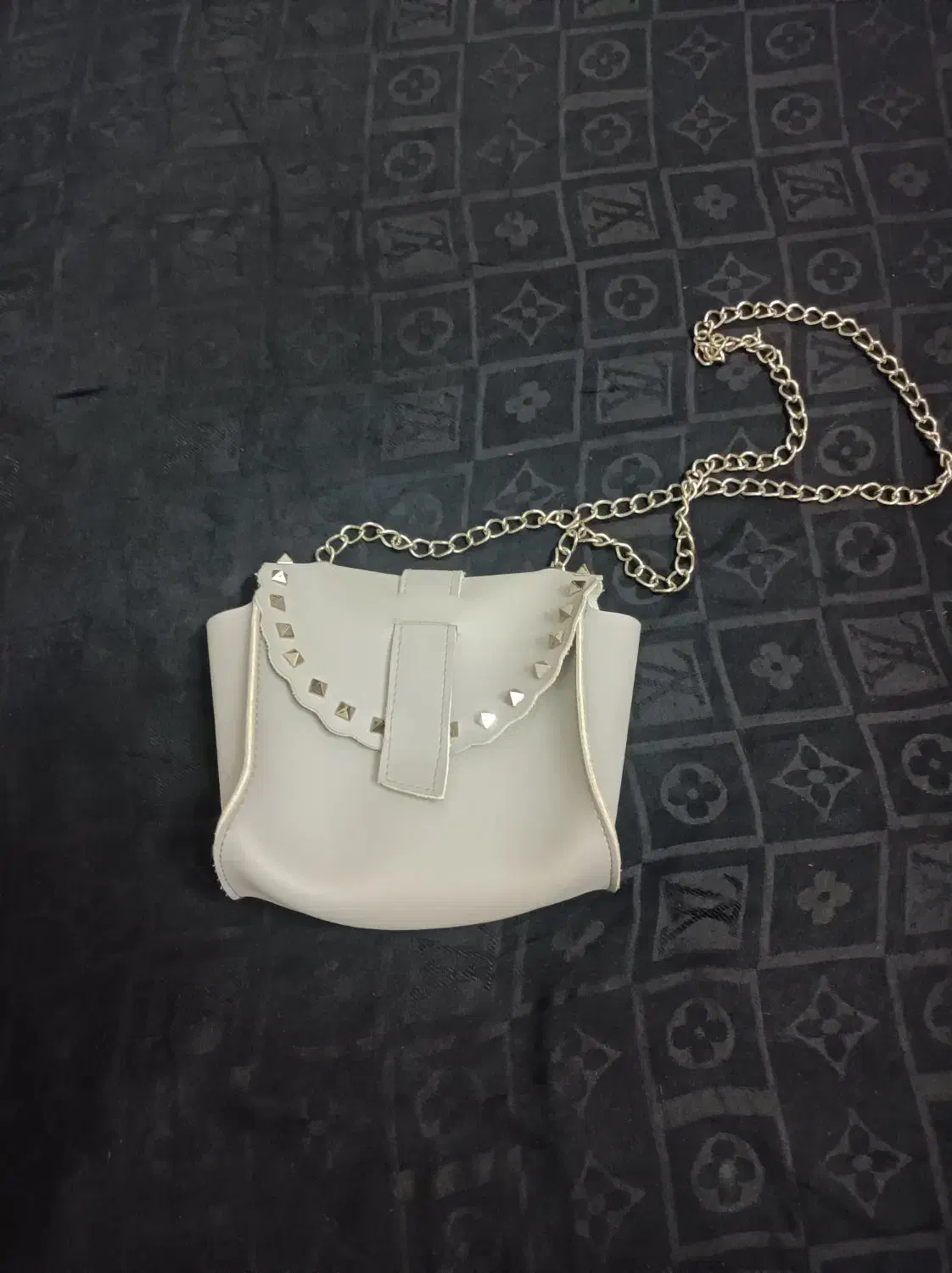 کیف دوشی زنانه بند زنجیری طوسی روشن|کیف، کفش، کمربند|قوچان, |دیوار