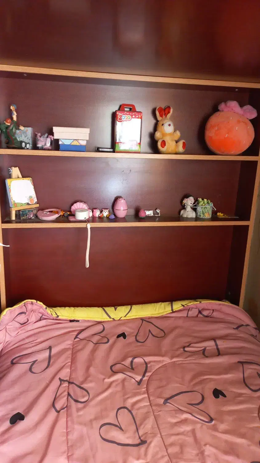 تخت دو طبقه چوب ام دی اف ترک سایز بزرگ|تخت و سرویس خواب|پرند, فاز ۵|دیوار