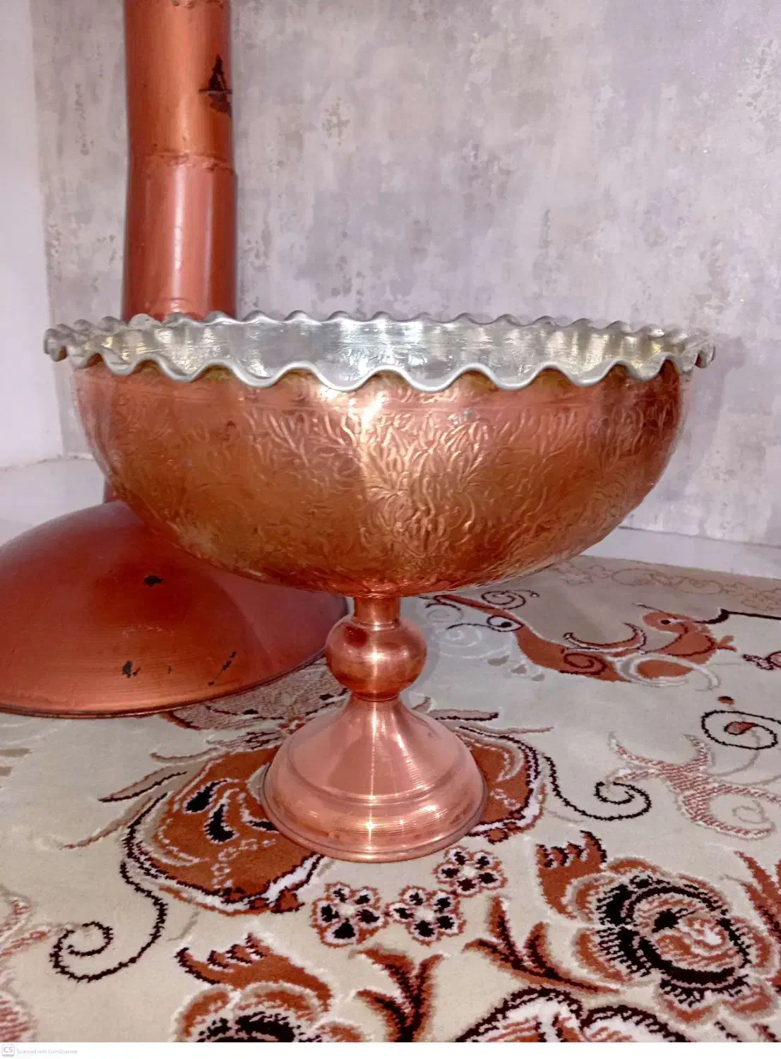 ظرف مسی پایه دار|ظروف سرو و پذیرایی|مشهد, کوی پلیس|دیوار