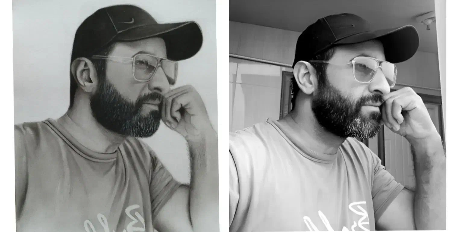 نقاشی سیاه قلم  سایز،a4|تابلو، نقاشی، عکس|کرمان, |دیوار