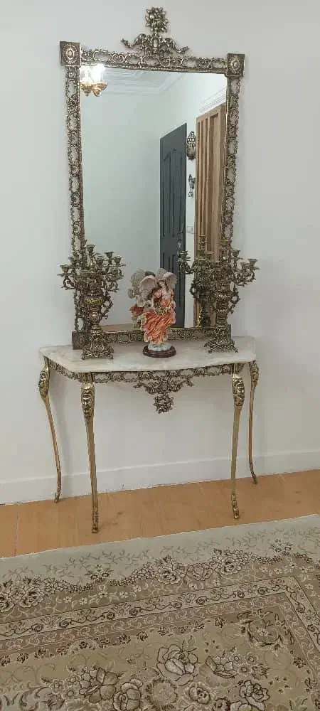 آینه و شمعدان برنز اصل قدیم|آینه|فردیس, شهرک سپاه|دیوار