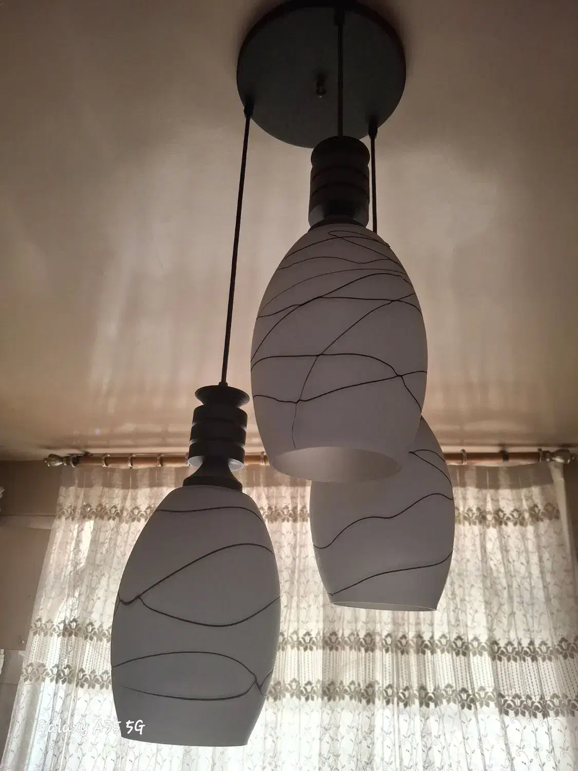 لوستر 3تایی ترکیب چوبی|لوستر و چراغ آویز|تهران, نیروی هوایی (پیروزی)|دیوار