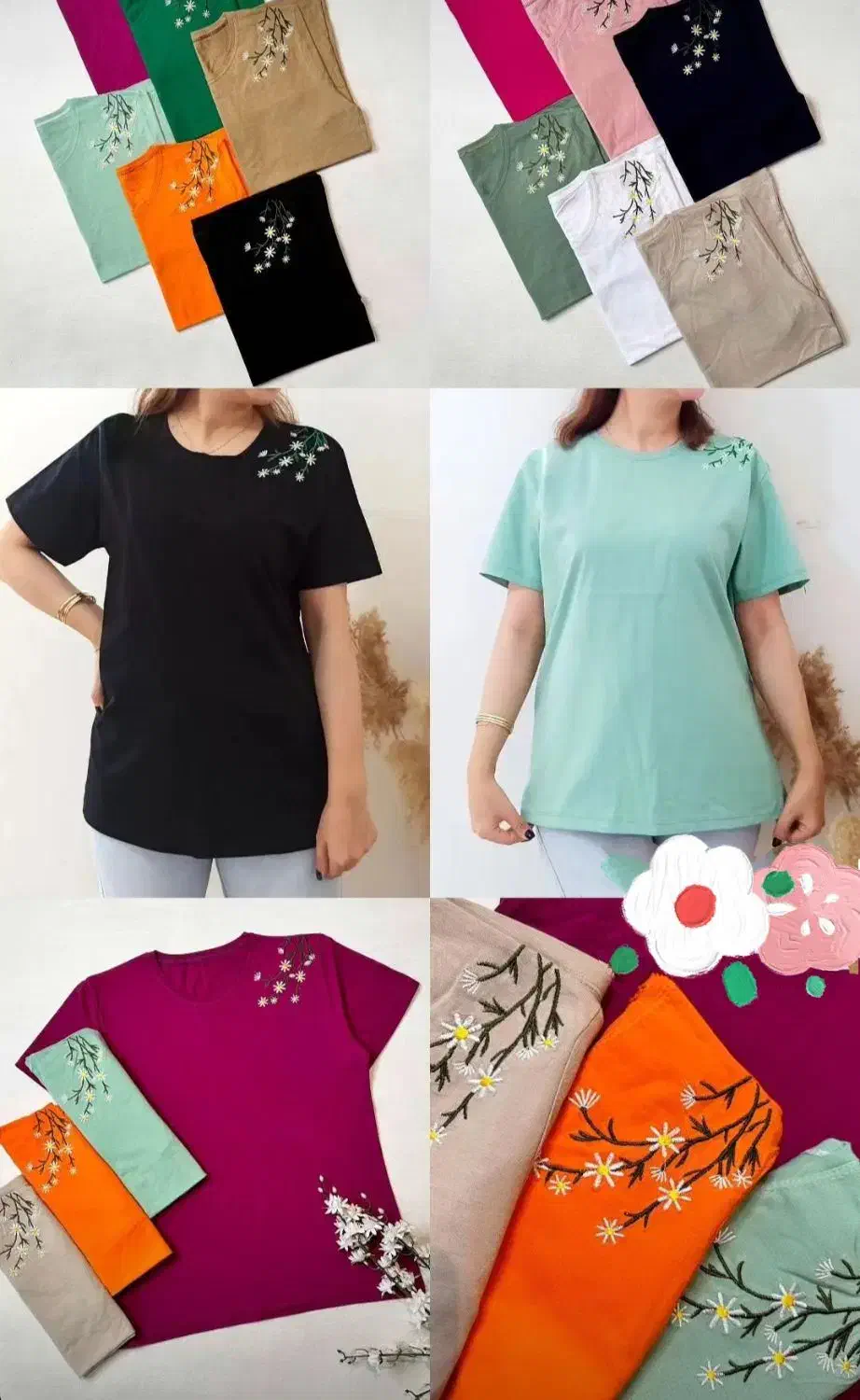 تیشرت گلدوزی یاسمن|لباس|بوشهر, |دیوار