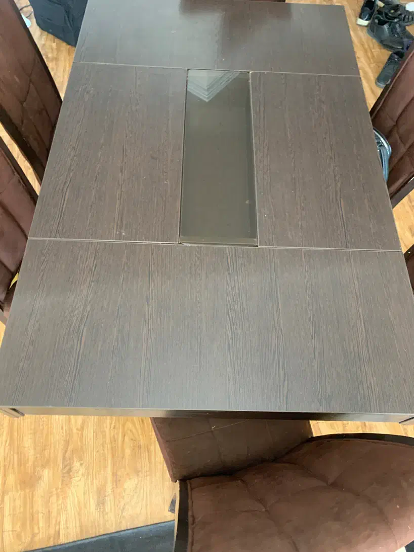 میز نهار خوری چوبی ۶ نفره قابل تبدیل به ۸ نفره|میز و صندلی غذاخوری|تهران, شهرک نفت|دیوار