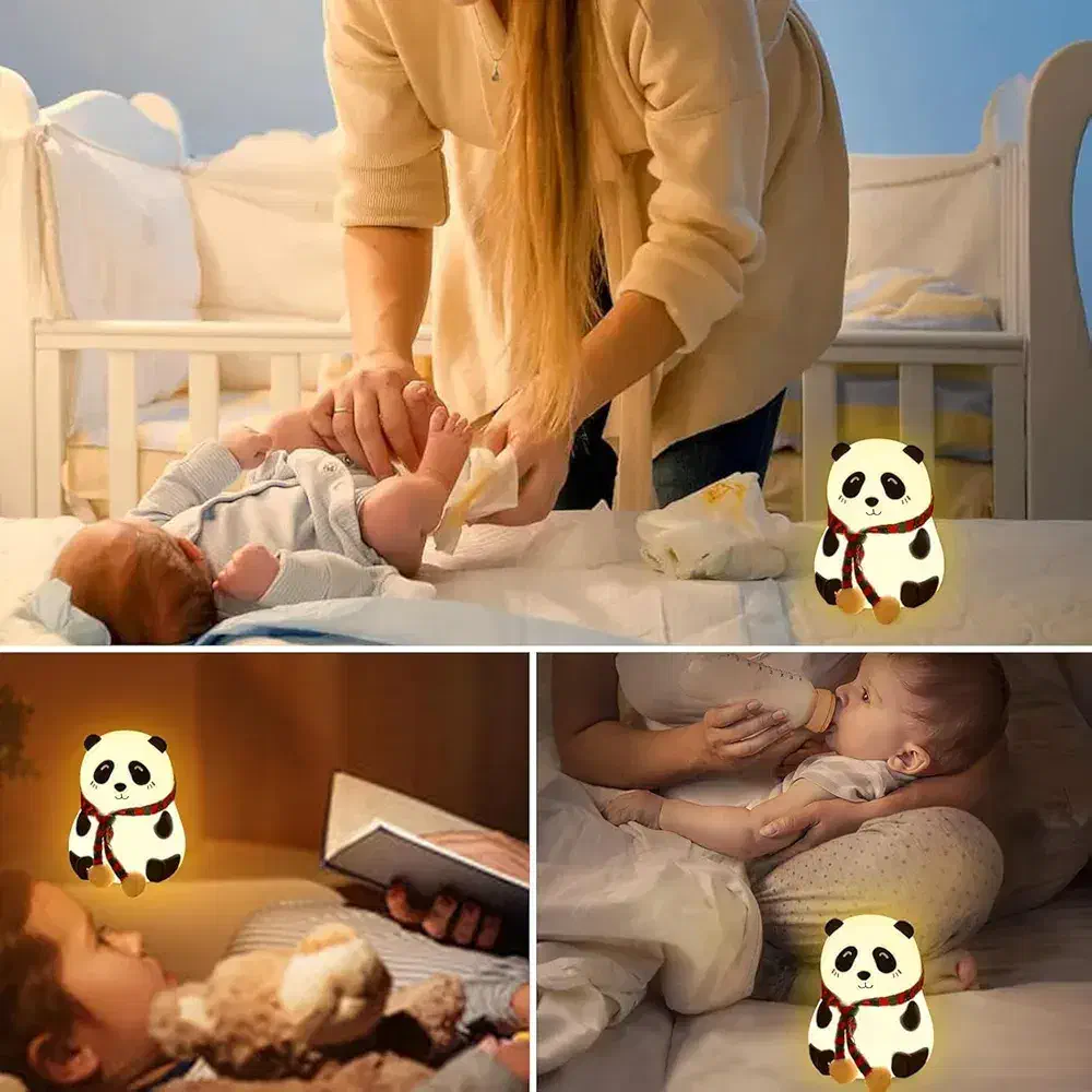 چراغ خواب سیلیکونی طرح پاندا شارژی و هدیه‌ پسند|چراغ خواب و آباژور|تهران, بازار|دیوار