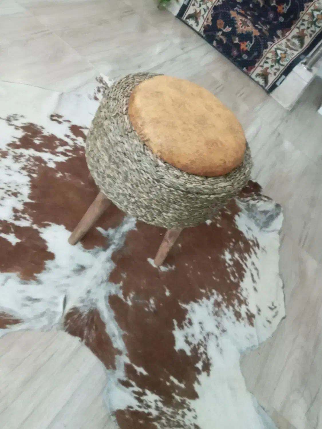 پایه گلدان حصیری وپاف|صنایع دستی و سایر لوازم تزئینی|ماهدشت, |دیوار