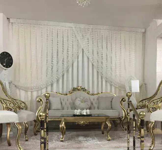 پرده حریر کریستالی گلدوزی شده|پرده، رانر، رومیزی|ری, ولی آباد|دیوار