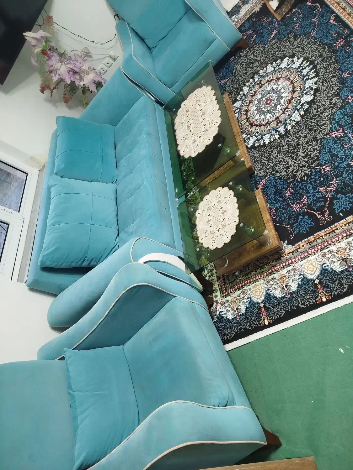 مبل ۸ نفره سالم|مبلمان خانگی و میز عسلی|قره ضیاالدین, |دیوار