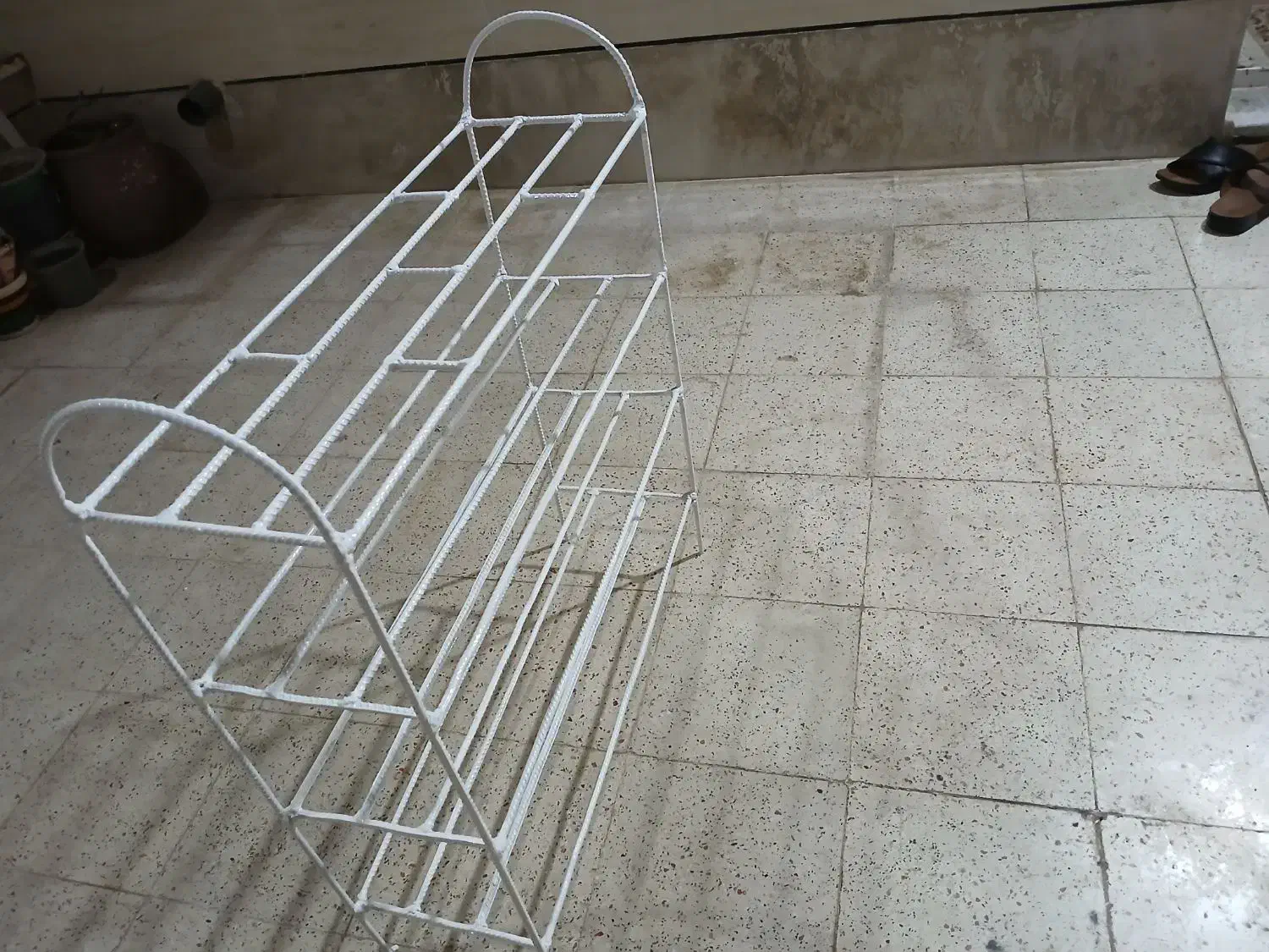 باسلام جا کفشی دست ساز رنگ شدش و اون یکی رنگ نشده|جاکفشی، کمد، دراور|مسجد سلیمان, |دیوار