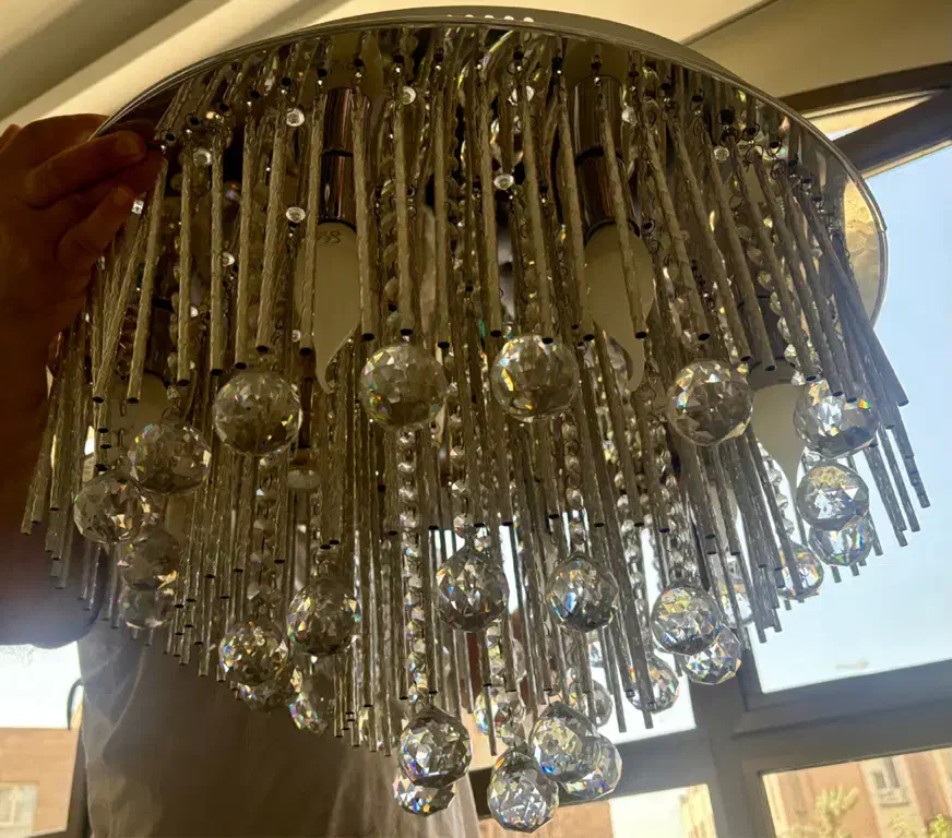 لوسترکریستالی درحدنو ریموتکنترل دار با چندرنگ نور|لوستر و چراغ آویز|تهران, قیطریه|دیوار