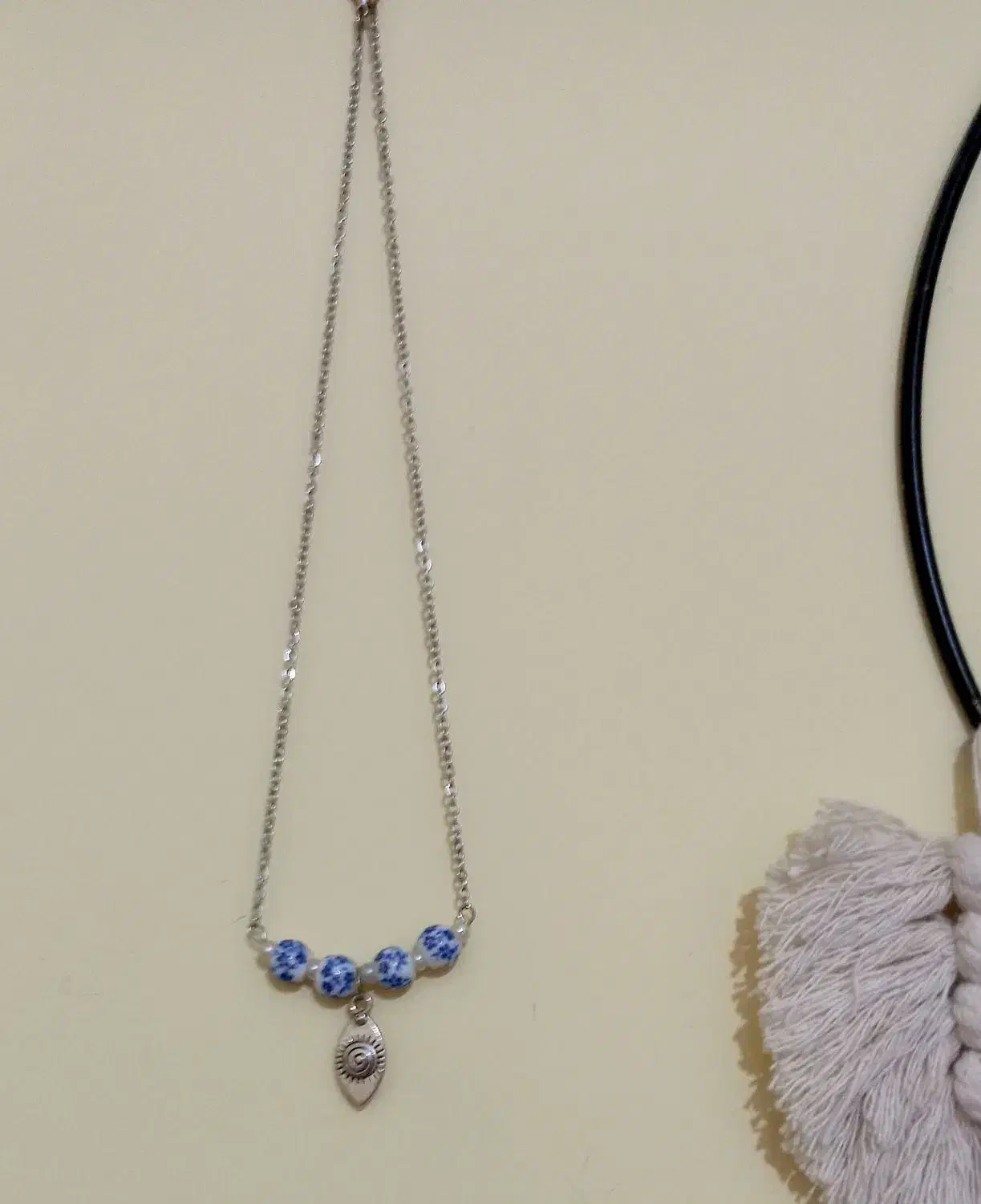 گردن آویز استیل با مهره های سرامیک|بدلیجات|بندر ماهشهر, |دیوار