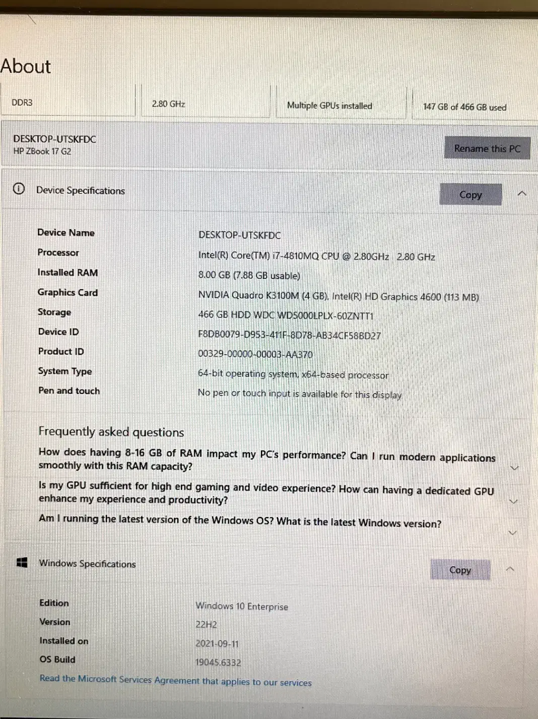لپتاب HP zbok 17 g2|رایانه همراه|اصفهان, کوی شهید کشوری|دیوار