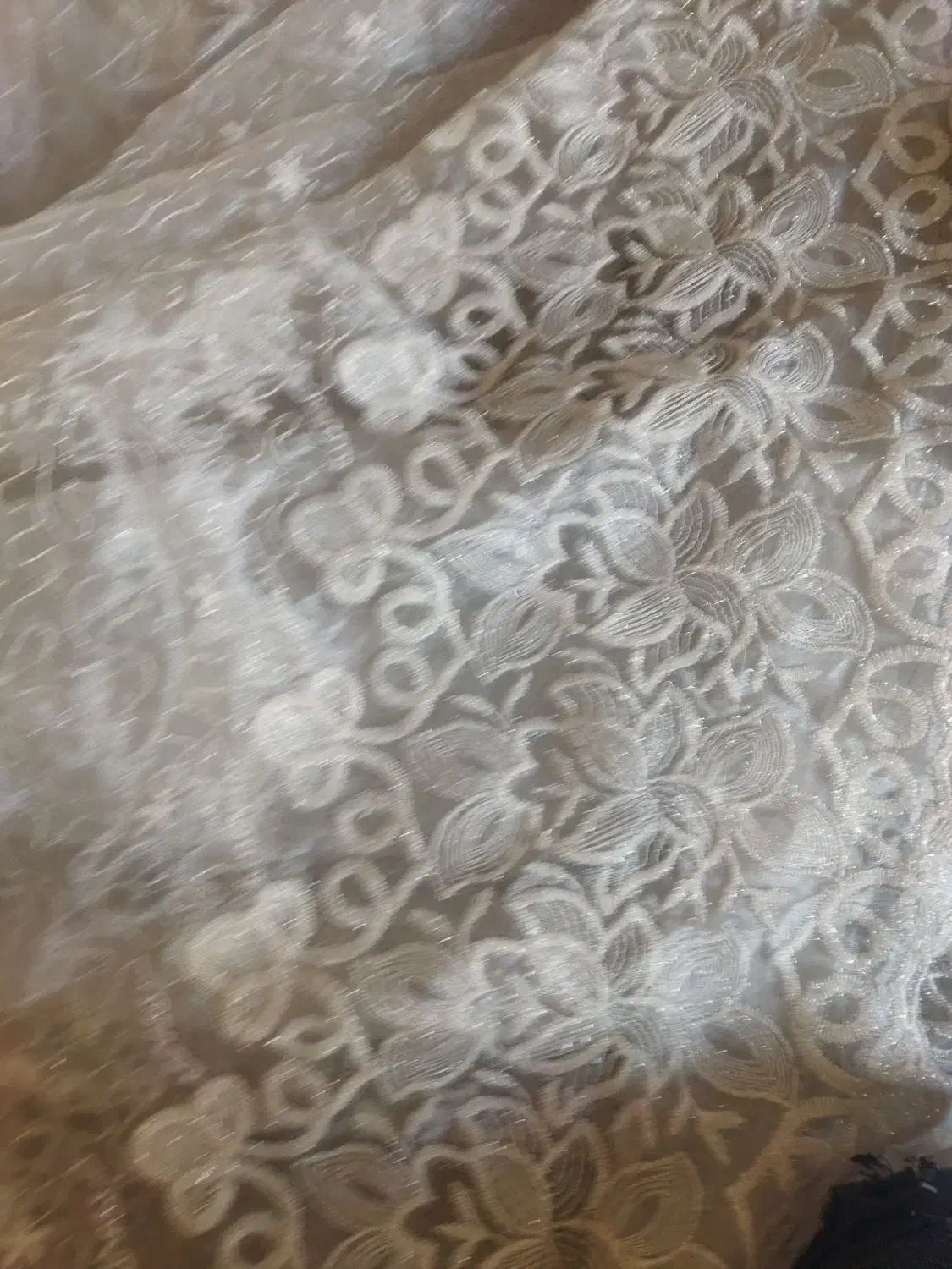 پرده حریر ترک با والن مخمل|پرده، رانر، رومیزی|تهران, بهاران|دیوار