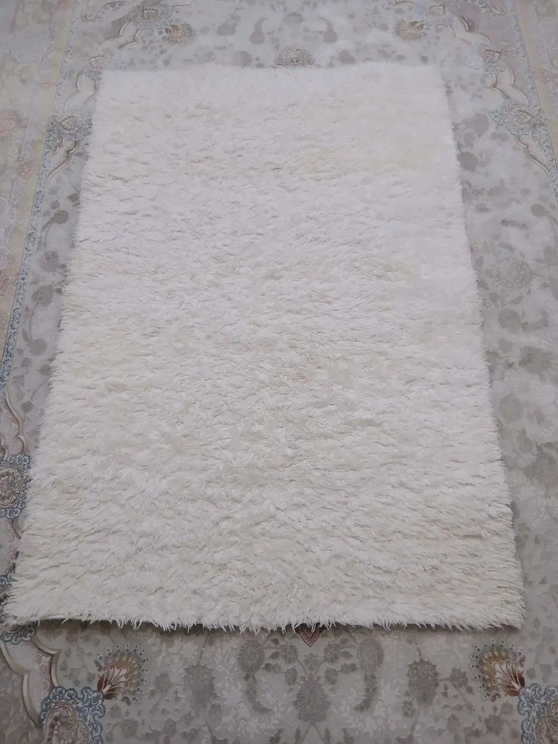 فرش سفید فانتزی ۲ عدد|فرش|نسیمشهر, |دیوار