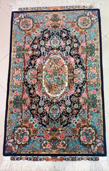 فرش دستباف تبریز اصل  زرع و نیم رج ۶۰ چله ابریشم|فرش|تهران, پاسداران|دیوار