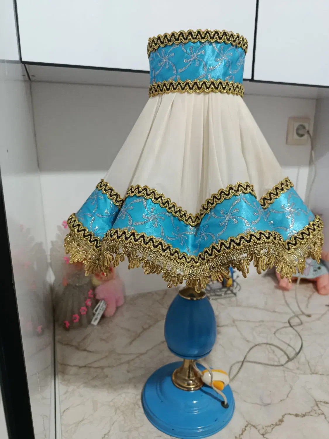 آباژور آبی رنگ، سالم سالم|چراغ خواب و آباژور|همدان, |دیوار