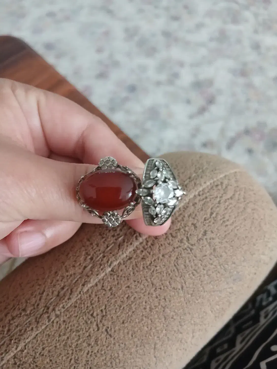 دوعدد انگشتر نقره زنانه|جواهرات|اسلام‌شهر, شهرک توحید|دیوار