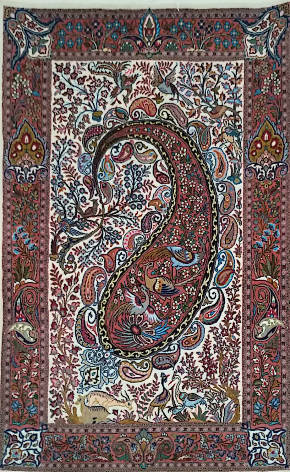 فرش دستبافت زرنیم تک بوته|فرش|مهدی شهر, |دیوار