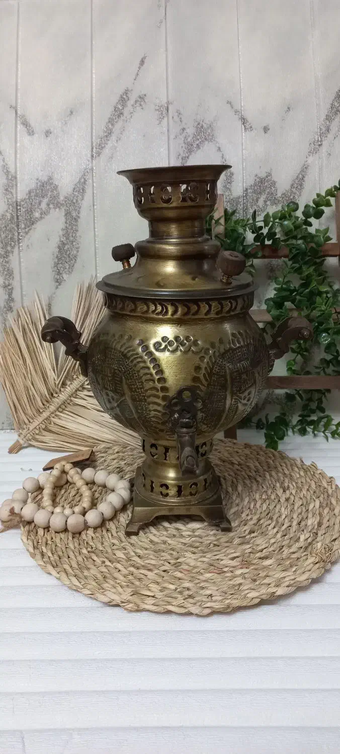 سماور برنجی ذغالی ۳لیتری|سماور، چایساز، قهوهساز|ساری, |دیوار