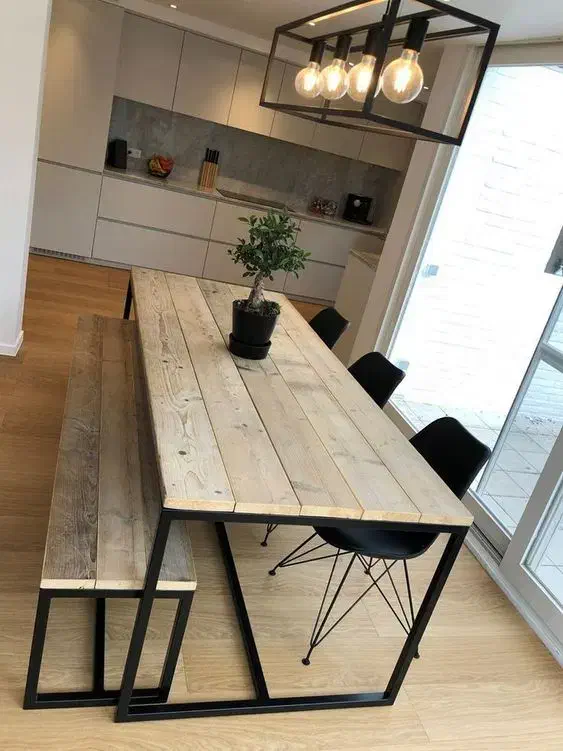 صندلی پایه ایفلی با میز رستیک روس|میز و صندلی غذاخوری|تهران, آرارات|دیوار