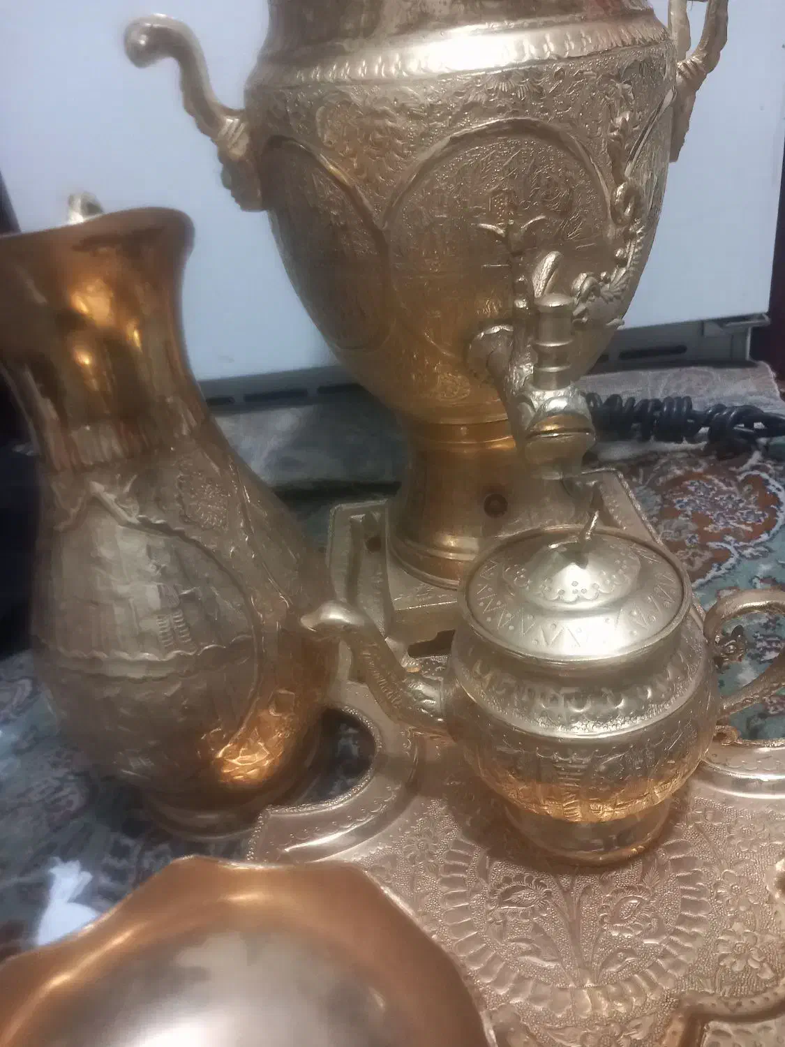 سماور برقی قلم کاری شده ...|سماور، چای‌ساز، قهوه‌ساز|تهران, امانیه|دیوار