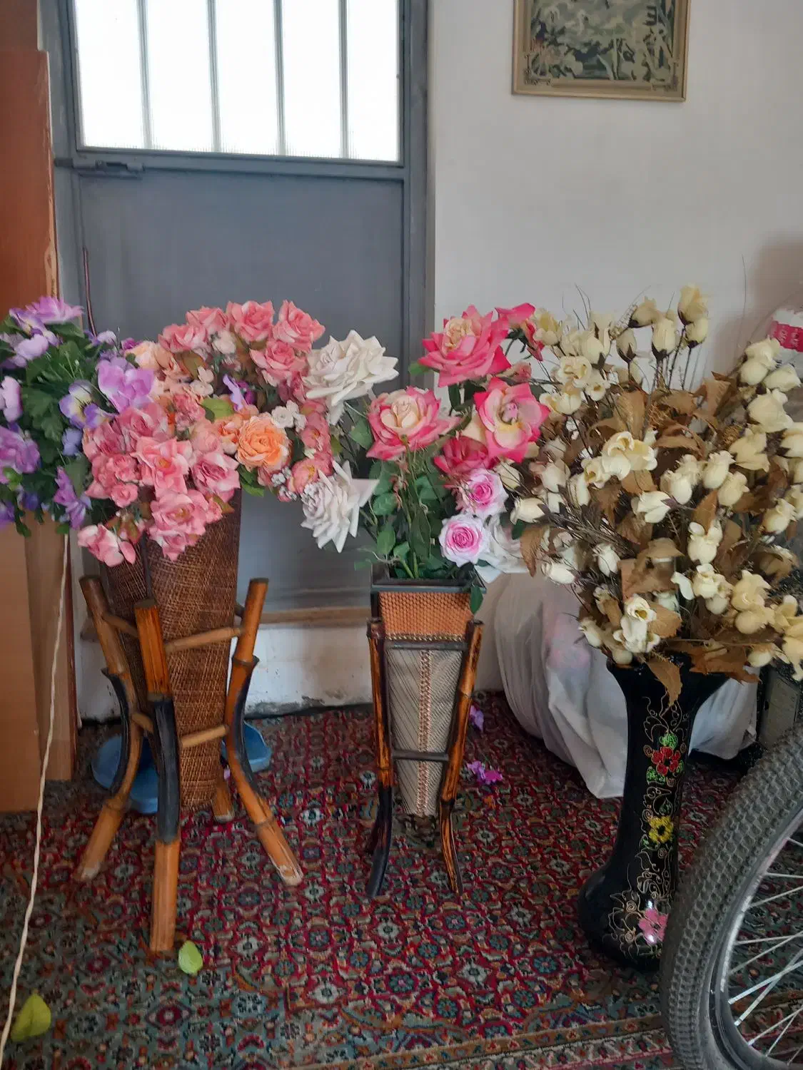 گل مصنوعی با گلدان|گل مصنوعی|زنجان, |دیوار